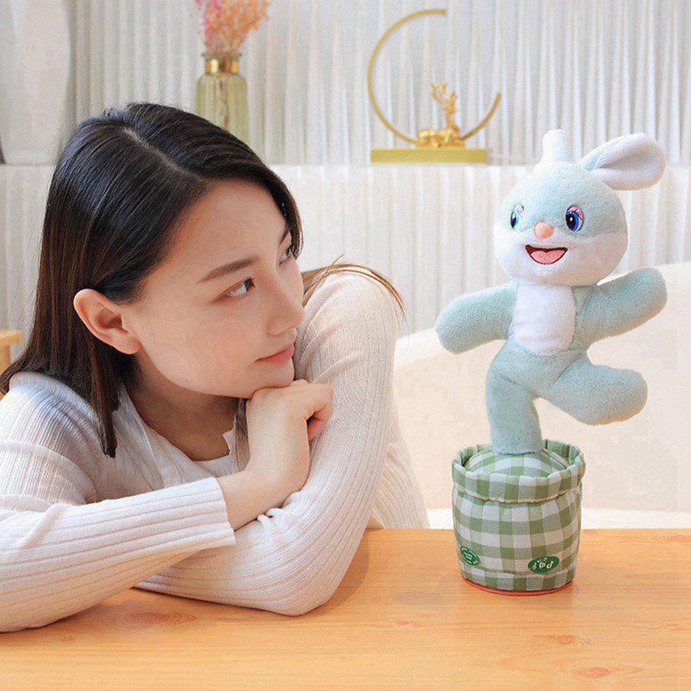 Electric Dancing Electric Dancing Music Plush Toy Cute Rabbit Rose Twisted Ass Pets Doll Stuffed Animal Kids Gifts