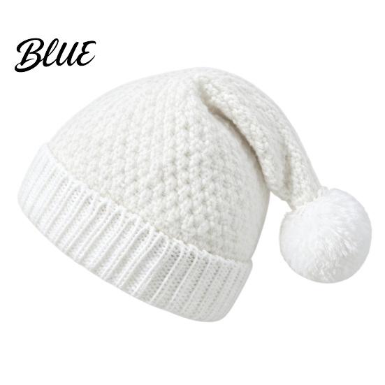 Christmas Santa Hats Elastic Claus with Pom Knitted Hat for Adults Pom Party Women Men
