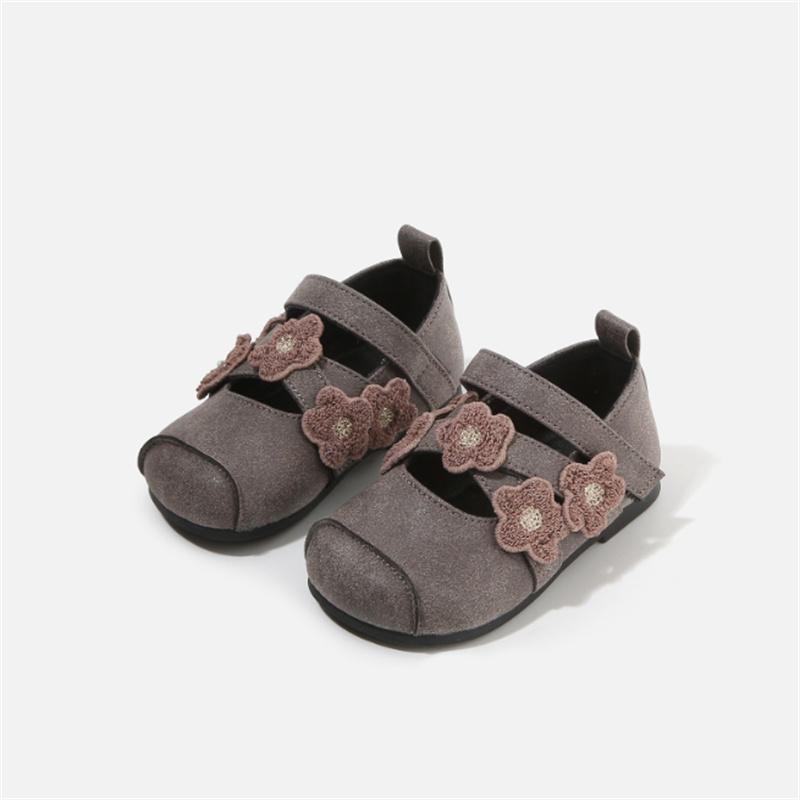 

New Autumn Baby Shoes Leather Flower Toddler Girls Princess Shoes Barefoot Shoes Party Soft Sole Outdoor Fashion Kids Shoes 21