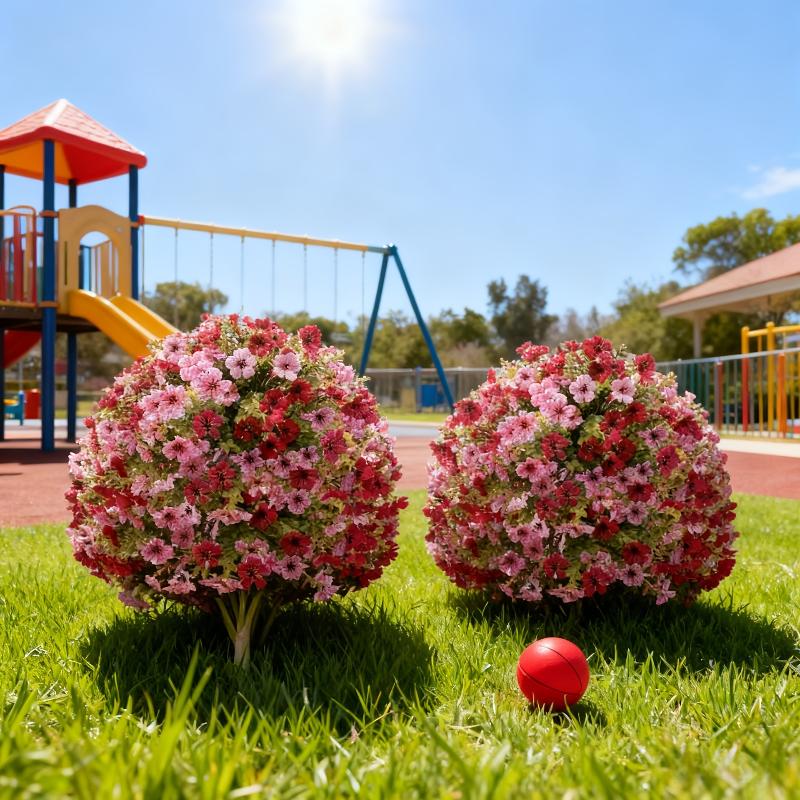 Artificial Violet Flowers Ground Stake Outdoor Garden Yard Patio Decoration Fake Flower Ground Stake Mixed Bouquet Home Decor One size