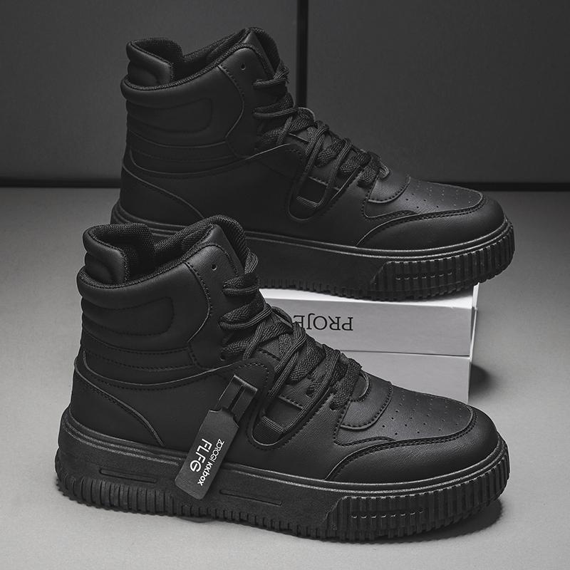 Höst- och Vinterhöga Herrskor, Trendiga Boardskor, Mångsidiga Sport- och Fritidsskor för Tonåringar