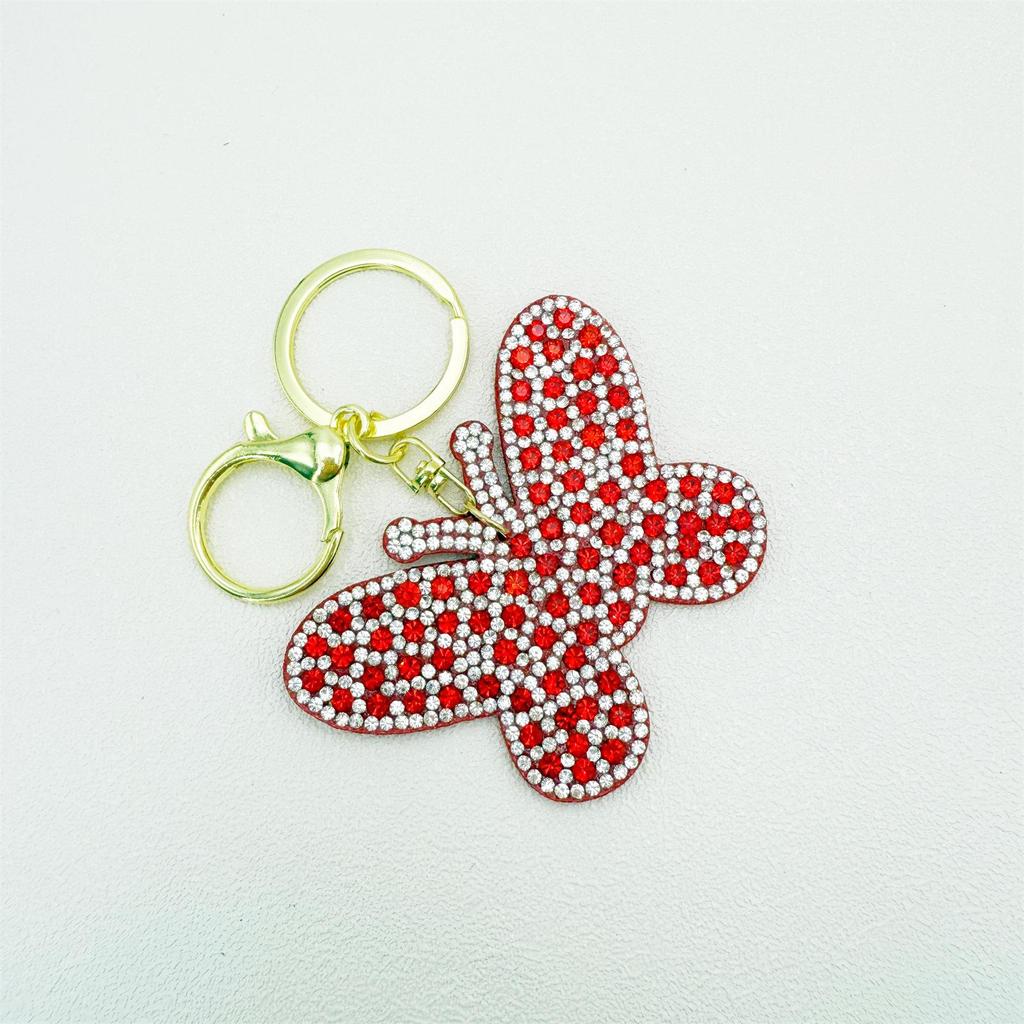 Rhinestone Butterfly Keychain and Bag Charm - Elegant Pendant and Car Hanging Ornament