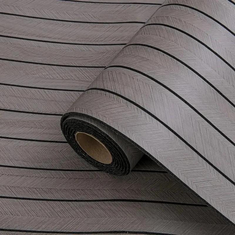 Moisture Resistant Suitable for Tenants Easy To Apply 3D Wood Grain Peel and Stick Wallpaper - Waterproof Removable Vinyl DIY