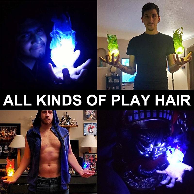 Accessori Decorazioni di Halloween Lampada Palla di Fuoco Galleggiante Simulazione Fiamma di Fuoco Artificiale Luce Atmosfera per Cosplay Gioco di Ruolo LBS