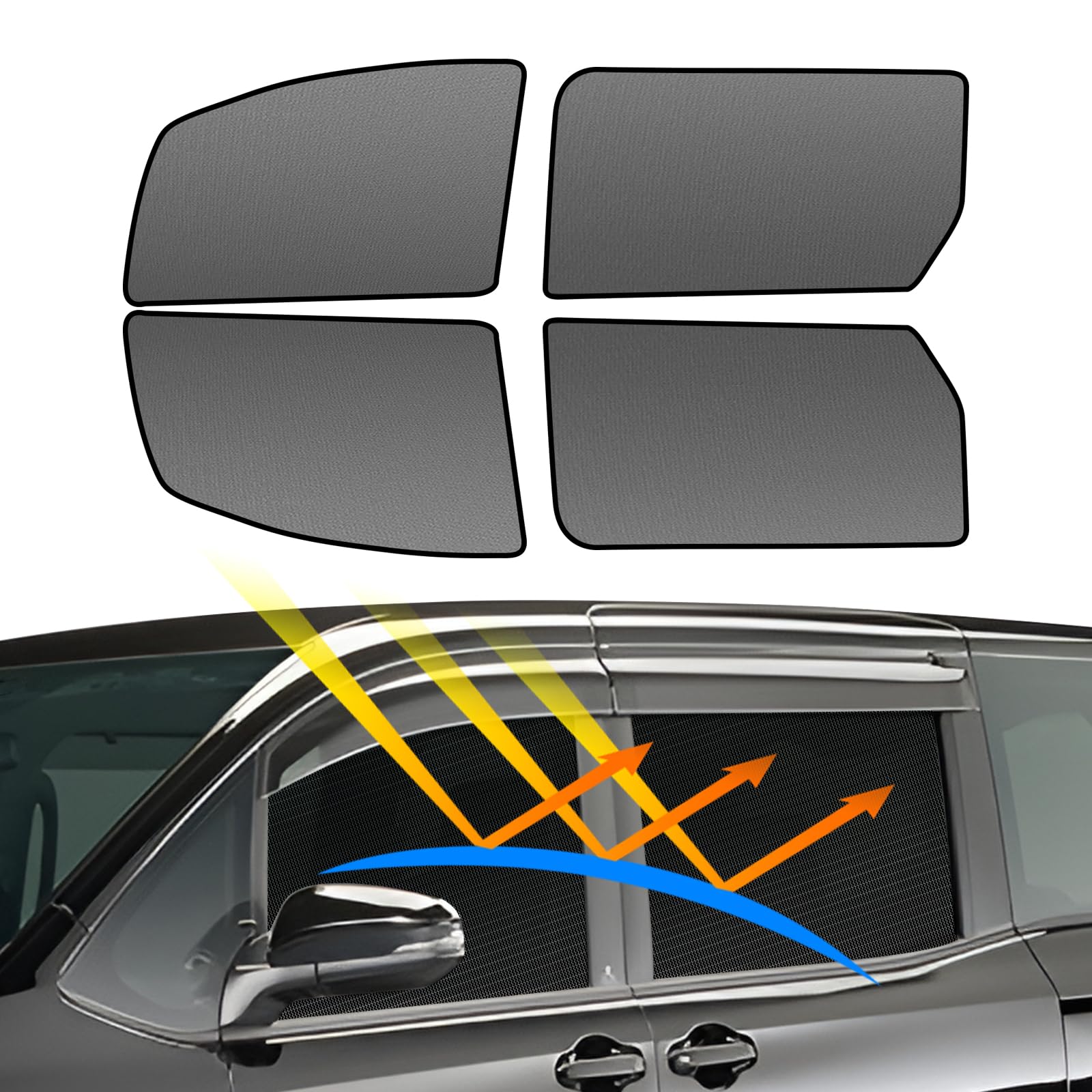 BLUESEATEC Magnetic Mesh Sunshades for Toyota Voxy/Noah (80 Series), Easy Installation and Removal, Compatible with Voxy/Noah (January 2014 - October
