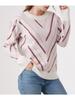 Autumn Winter Round Neck French Vintage Commuter Slim Fit Pullover Versatile Patterned Women's Knitted Sweater Luxurious Relaxed Versatile Top