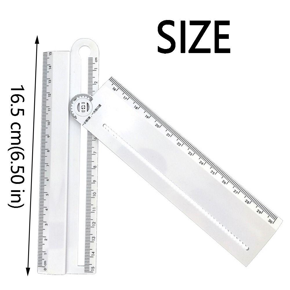 Angle Measurement Geometric Drawing Ruler White Circular Drawing Ruler  School Use