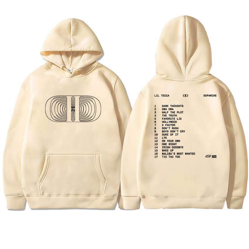 Hot Sale Autumn Winter Lil Tecca Dopamine 2025 New In Album Printed Sweatshirt Men Women Fleece Casual Hoodie Unisex Streetwear