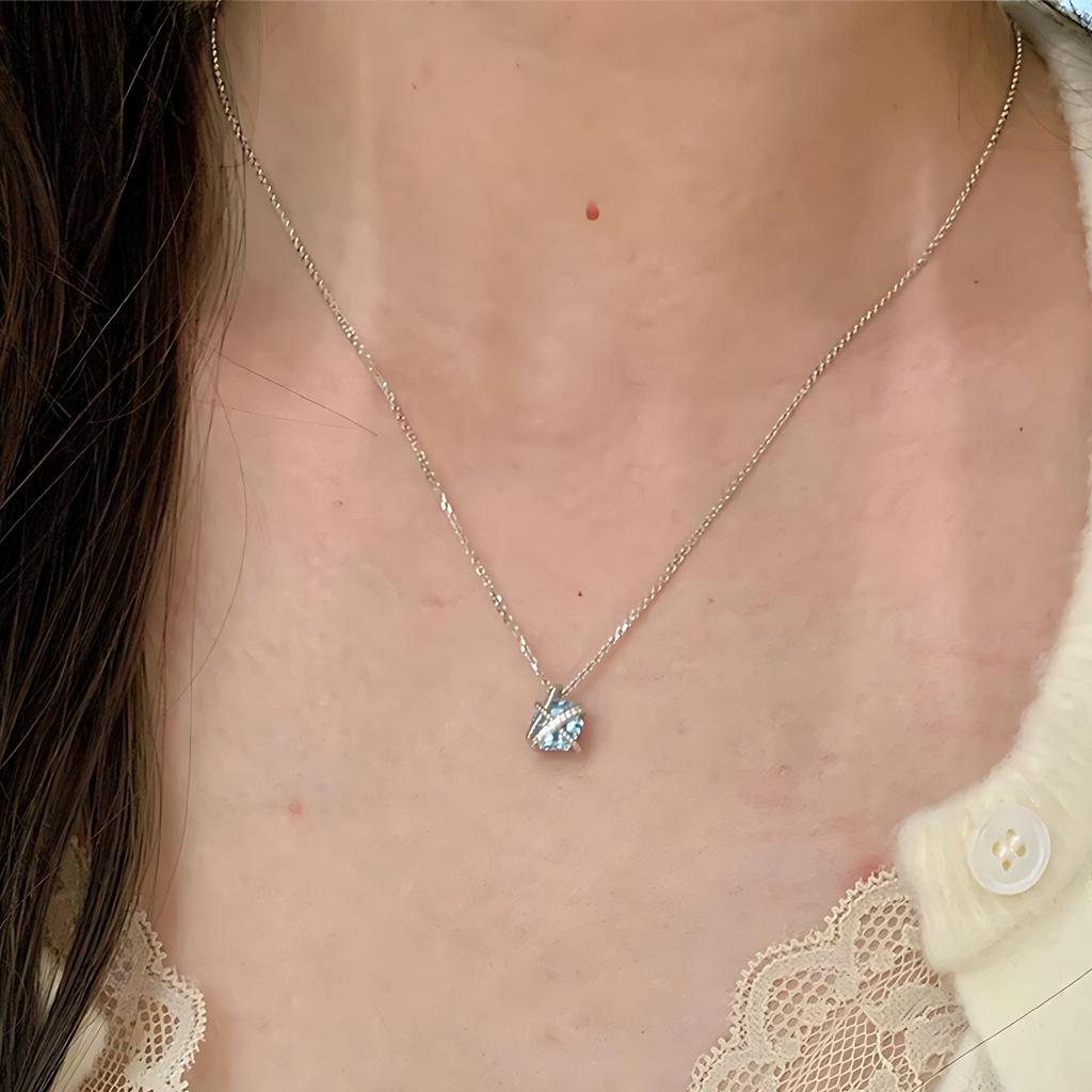 925 Silver Bead Geometry Necklace for Women Girl Korean Design Versatile Choker Jewelry Dropship