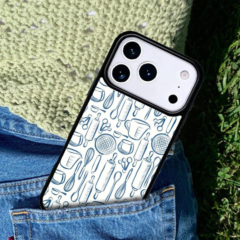 Baking Cooking Utensils Chef soft Phone Case Cover for IPhone 11 12 13 14 15 16e 17 Pro Max Coque for IPhone 17 Air