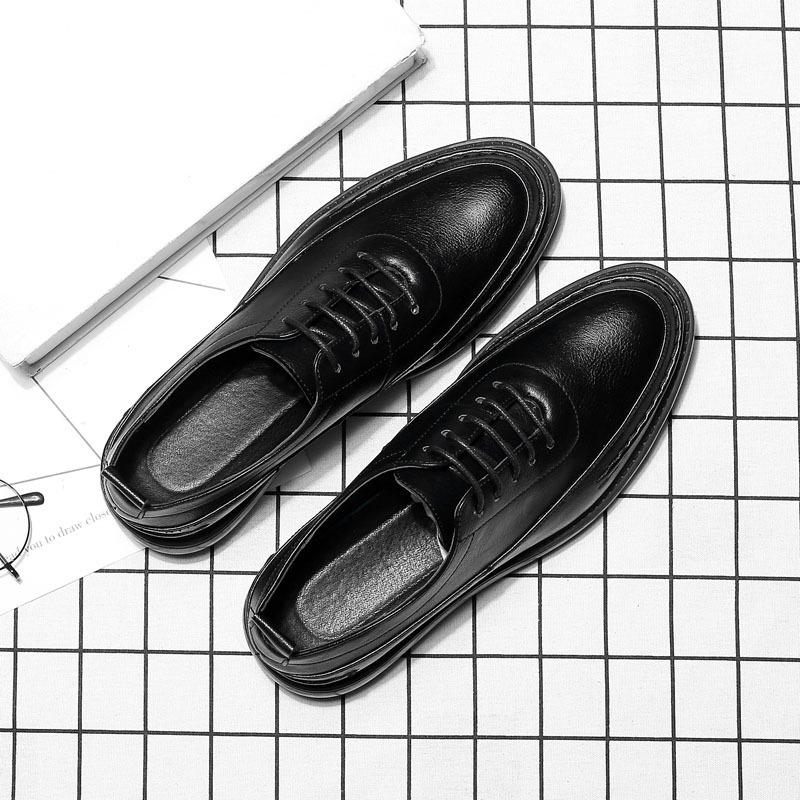 

Xinyida остроносые кожаные туфли мужские повседневные туфли модные туфли модные и простые туфли толстые подошвы 12999-A 44 чёрный