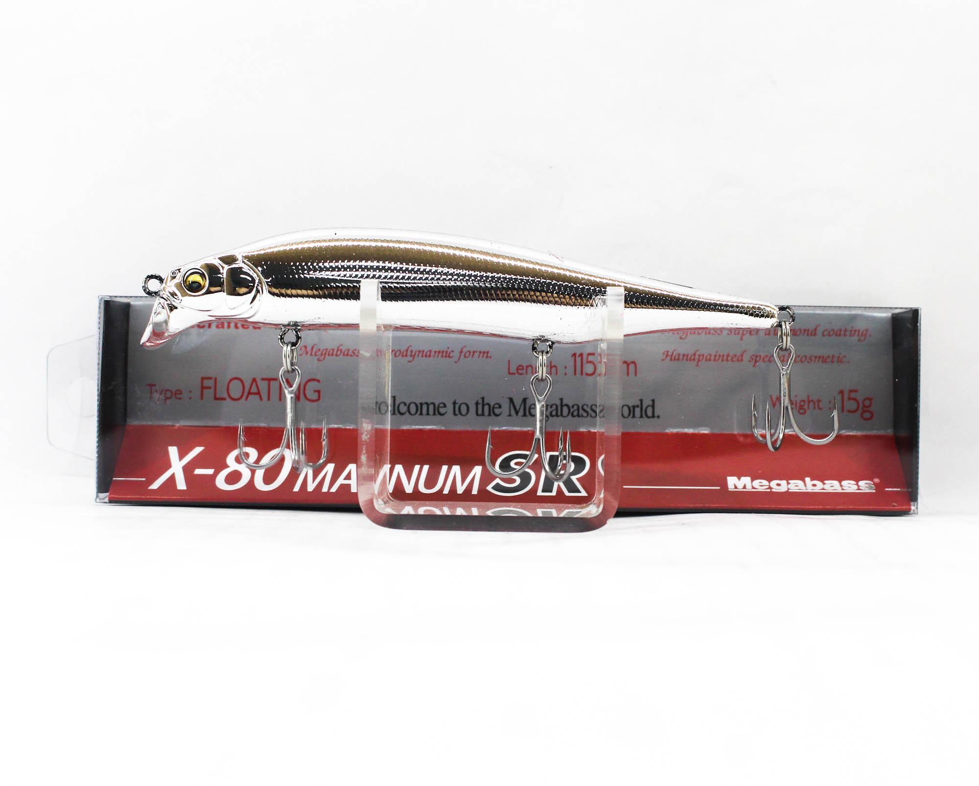 Megabass X-80 Magnum SR Floating Lure Full Metal Silver (5382)