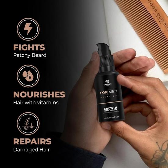 Carlton London Men Beard Oil I Made of Sunflower Seed, Sweet Almond, and Olive Fruit Oils and Vitamin E I 1x30ML Best for Men and Boys
