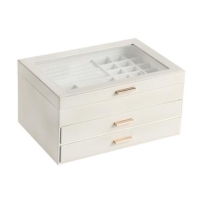 PU Window Multi-layer Jewelry Storage Box With High-end Necklace And Large Capacity Drawer Style Jewelry Box