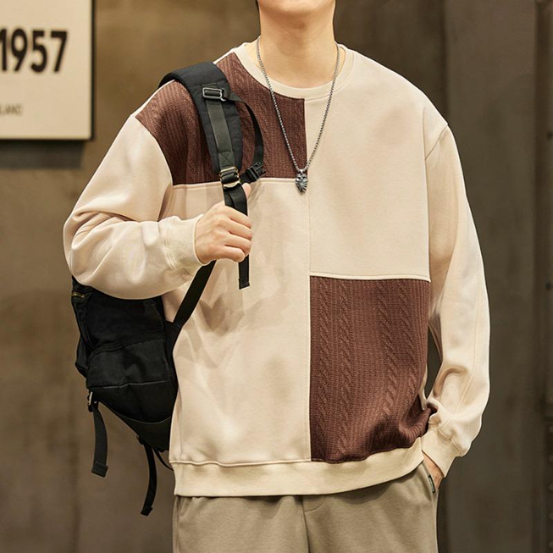 

Осенние новые мужские толстовки, мужские пуловеры, американские ретро-топы High Street, модные свободные топы с круглым вырезом 4XL