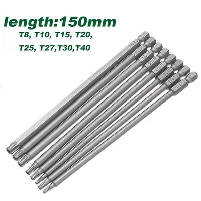 Embout de tournevis à tête Torx 1 pièce 150 mm de long 6,35 mm