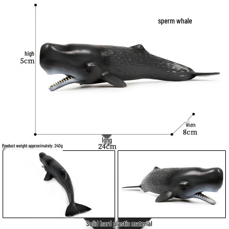 Marine Life Cognitive Toy Set: Sperm Whale, Shark, Bowhead Whale, Blue Whale