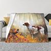 Brittany Spaniel , Hunting Pheasant Throw Blanket Luxury Brand Luxury Throw Blankets#