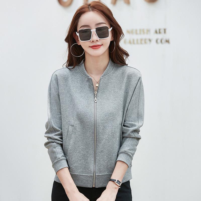 

Women s Stand-Up Collar Loose Casual Baseball Jacket - 2025 Spring/Autumn Collection, Long Sleeve Top Cardigan XL сірий колір