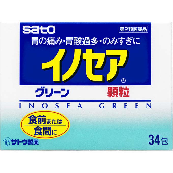 

Sato Inosea Greer 34 packs Mucosal protection Indications: - Stomach pain, heartburn, belching, hyperacidity - Excessive drinking, nausea (queasiness, 1