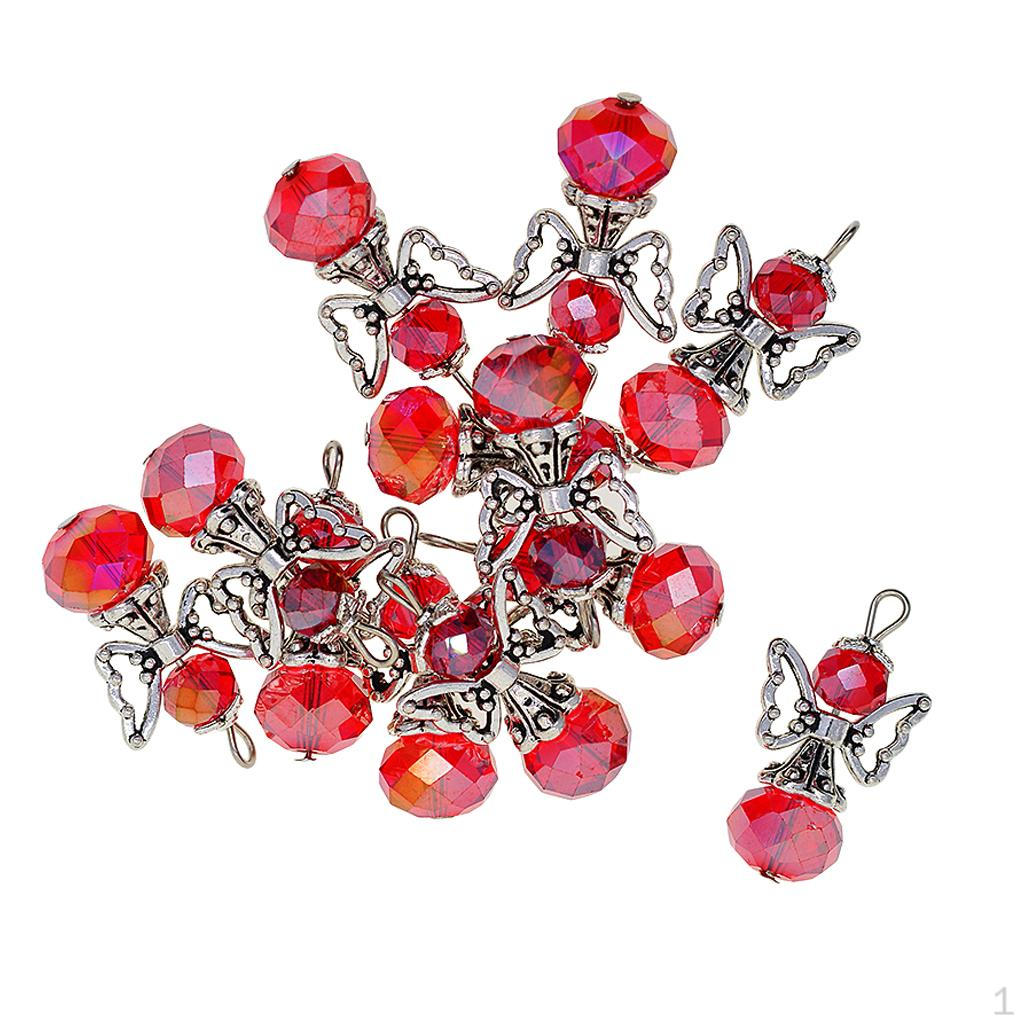 

12 шт. Ангельські підвіски, грановані намистини, браслети-розпірки, ремесла, виготовлення знахідок red