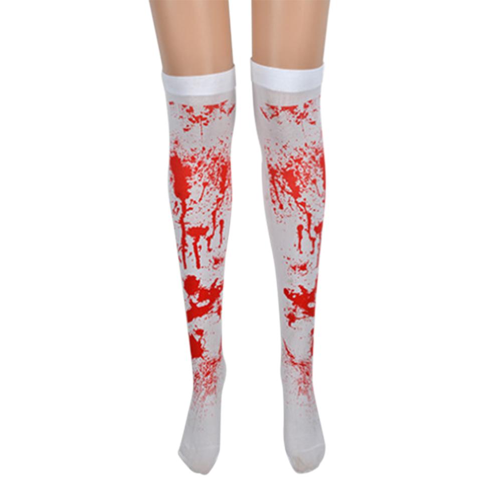 Women Thigh Stockings with Blood Splash/Cross Pattern for Cosplay Show  Halloween Masquerade Party