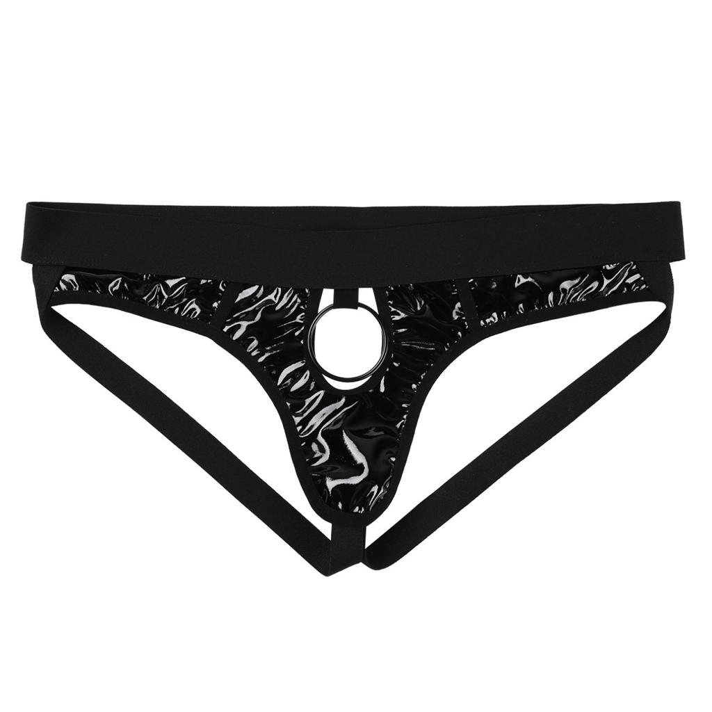 Men's Jock Strap Faux Leather Hot Thong Underwear