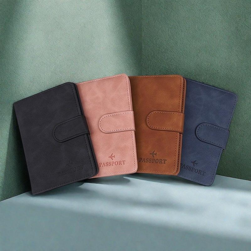 Pu Leather Passport Holder/Ticket Holder, Lightweight And Portable, Multi-Slot Storage Design, Passport Book Travel Wallet