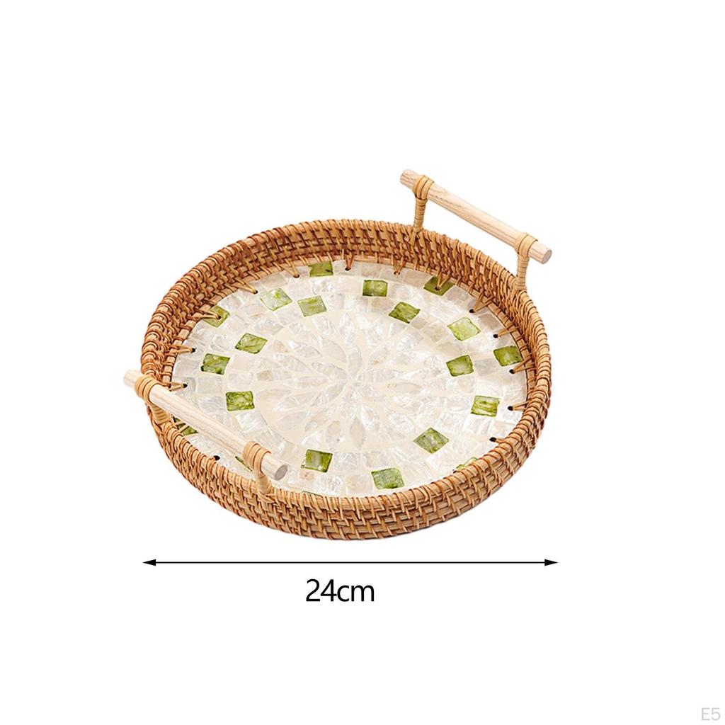 Chic Wicker Serving Tray for Entertaining - Stylish Platter Modern Home Decor