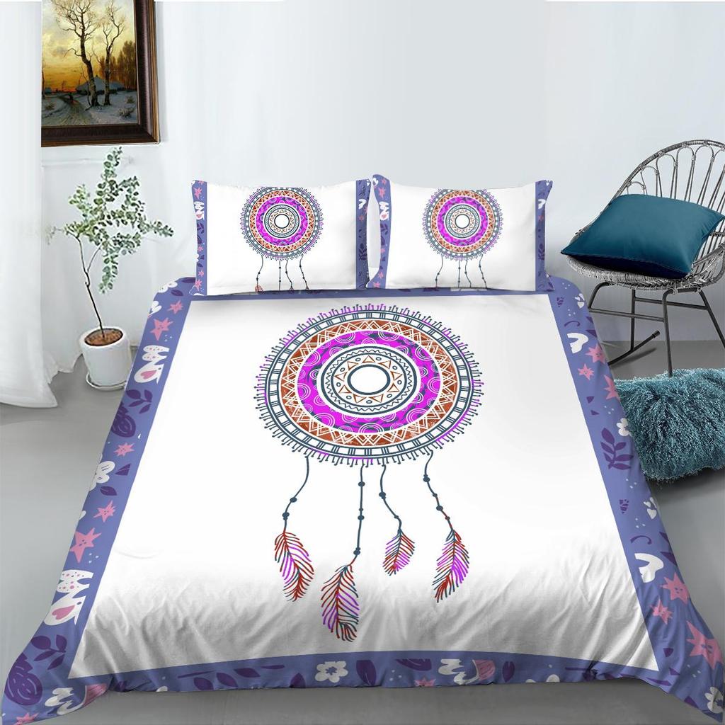 Dream Catcher Bedding Set Cover Feather Print Duvet Cover Highend Comforter Cover Suit Polyester Bedding Single Size Quilt Cover