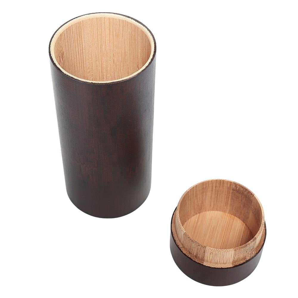 Mori no Kami Natural Wood and Bamboo Stylish Eyeglass Includes One Eyeglass Cylindrical Design Case, Brown, Cloth, Wood/Bamboo