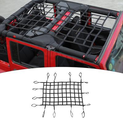 Filet de chargement en maille pour coffre latéral arrière, filet de protection pour bagages sur le toit, pour Jeep Wrangler 2007-2018 JK JKU 4 portes, 1 pièce, noir
