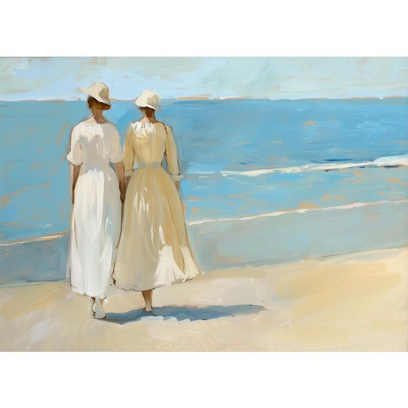 

Прибрежный пейзаж Пляж Розовый Голубой Зонтик Модная Квартира Восточное Побережье Постер Холст Живопись Настенные Картины Дом Квартира Декор 21cm×30cm NoFrame