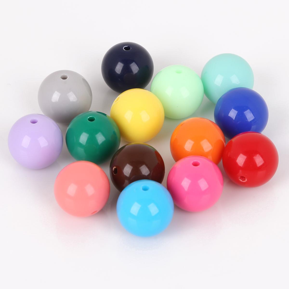 

Пластикові акрилові намистини цукеркового кольору 6/8/10/12/14/16 мм DIY Loose Spacer Round Ball Bead For Jewelry Mak 14mm 500g різнокольоровий