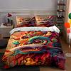Vibrant Dragon Artwork. Bedding Duvet Cover Sets Duvet Covers Pillowcases Gifts (1 * Duvet Cover 2 * Pillowcases, Without Duvet Insert)