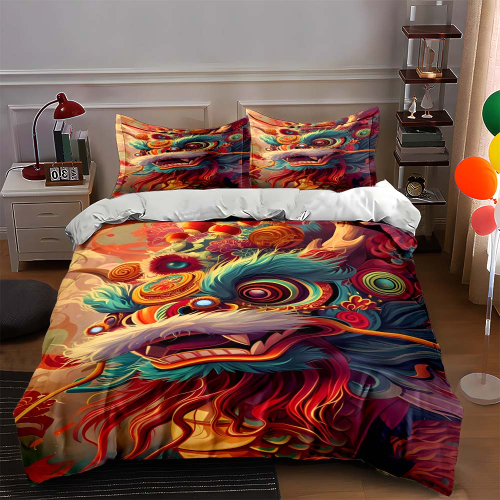 

Vibrant dragon artwork. Bedding Duvet cover sets Duvet covers Pillowcases gifts (1 * Duvet Cover 2 * Pillowcases, without duvet insert) 135x200cm