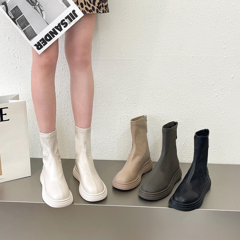 New Style Popular Women Platform Ankle Boots Ladies Thick Sole Round Toe Ankle Short Boots Winter Motorcycle Boots