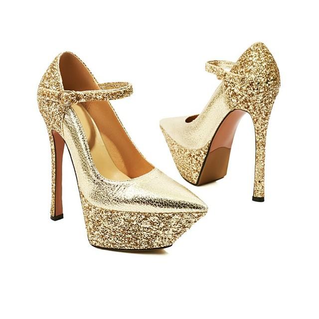 

Роскошные сандалии, женские дизайнерские летние новые блестящие туфли с острым носком для женщин, туфли на платформе, Мэри Джейн 34