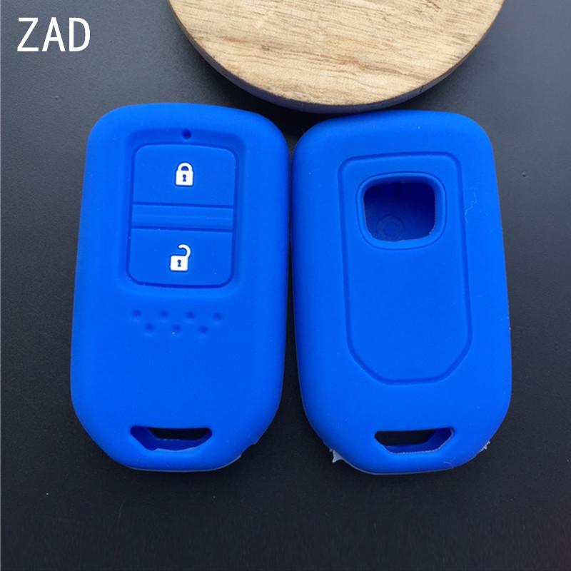 ZAD 2 button silicone rubber car key cover case holder for honda Vezel city civic Jazz CRV Crider HRV Fit Freed Smart key