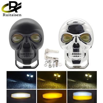 Skull Led Light Motorcycle Headlight Fog Lights Lamp Spotlights 12V-80V