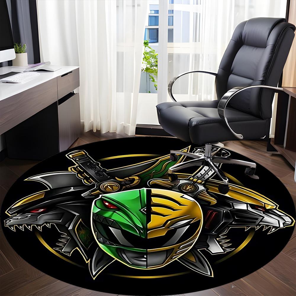 1PC Power Rangers Office Round Rug, Non-slip, Soft and Durable Office Rug for Interior Decoration, Perfect for Office Yy250915028