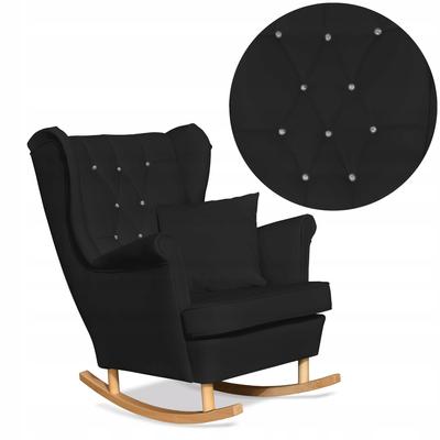 Wingback Armchair Eco Leather Rocking Gaja Scandinavian Family Furniture Black
