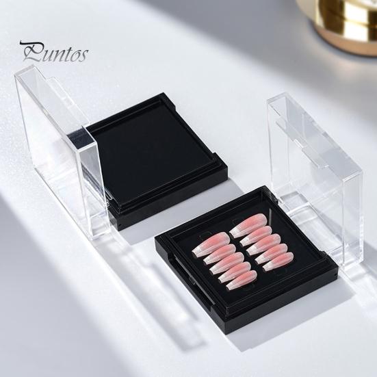 Acrylic Double Layer Empty Press On Nails Packaging Box Transparent Lid Nail Display Box Nail Tips Storage Case for Home Portable Nail Art Organizer