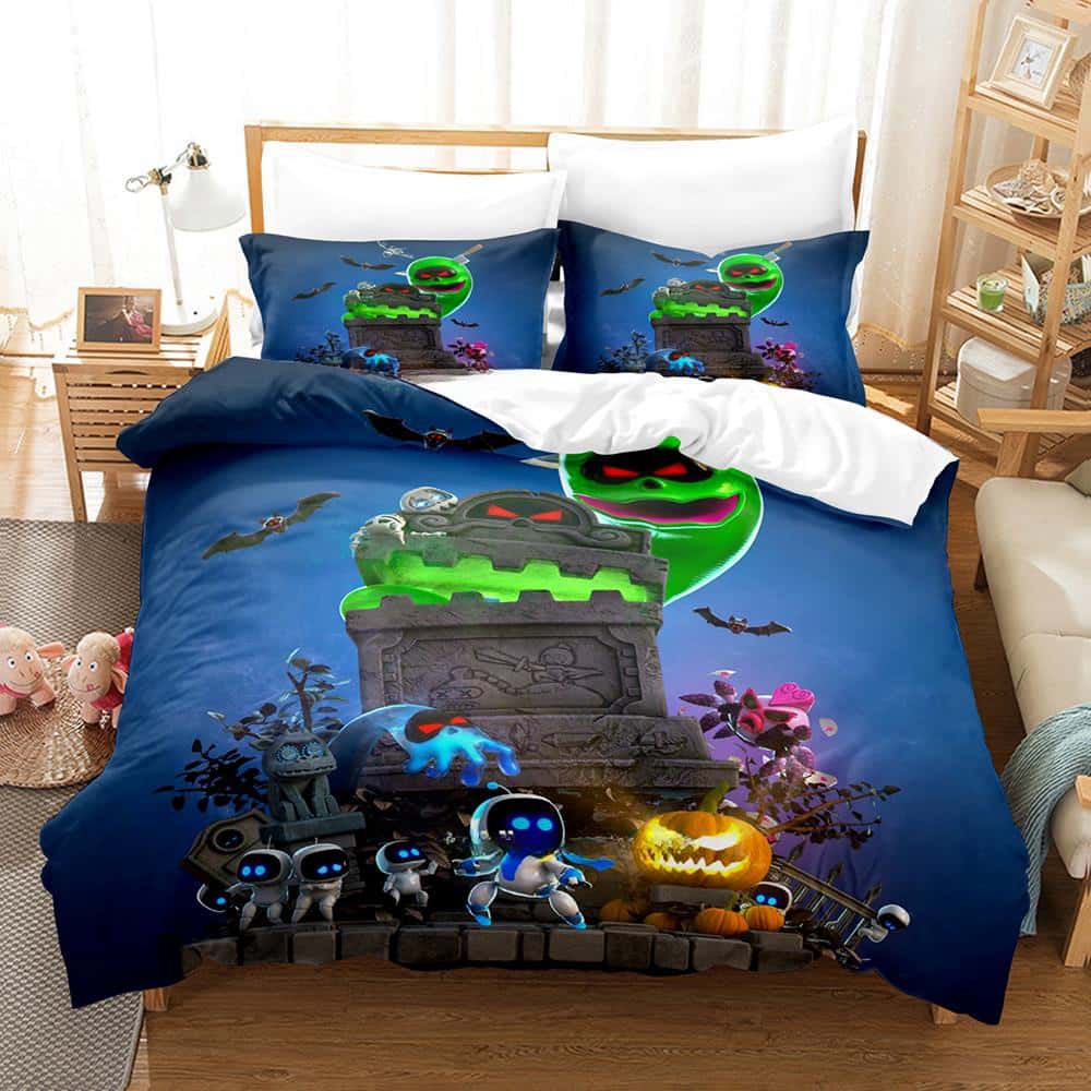 3D Print Anime Astro Bot Bedding Set Single Twin Full Queen King Size Duvet Cover Sets for Adult Kid Bedroom
