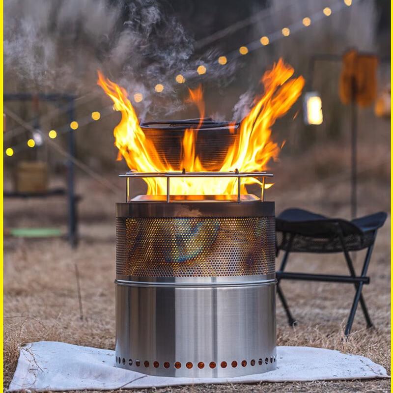 OEING Outdoor Stainless Steel Foldable Wood Stove