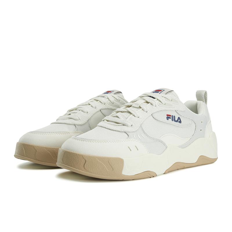 FILA CHAMEO Abrasion Resistant, Breathable, Lightweight Low top Canvas Shoes Men's Milk White/White Agate Gray F12M623305FGW
