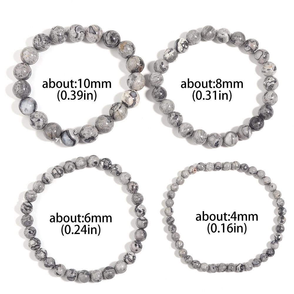 Natural Stone Beaded Bracelet - Map Stone Yoga Energy Single-Loop Jewelry