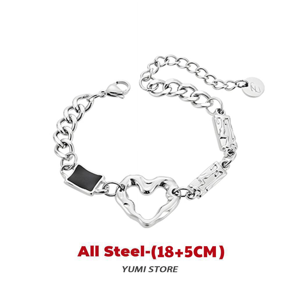Titanium Steel Heart Bracelet Geometry Charm Non-Fading Couple Accessories Wholesale Gift for Men And Women Unisex Fashion