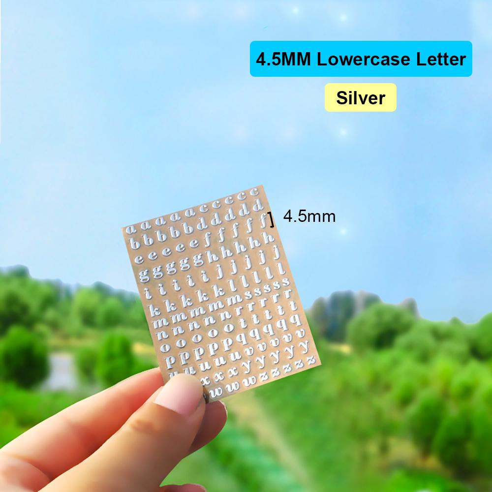 Silicone world 2-9mm Alphabet Letters Numbers Decor Stickers Gold Silver Epoxy Resin Filler For DIY Silicone Molds Craft Making