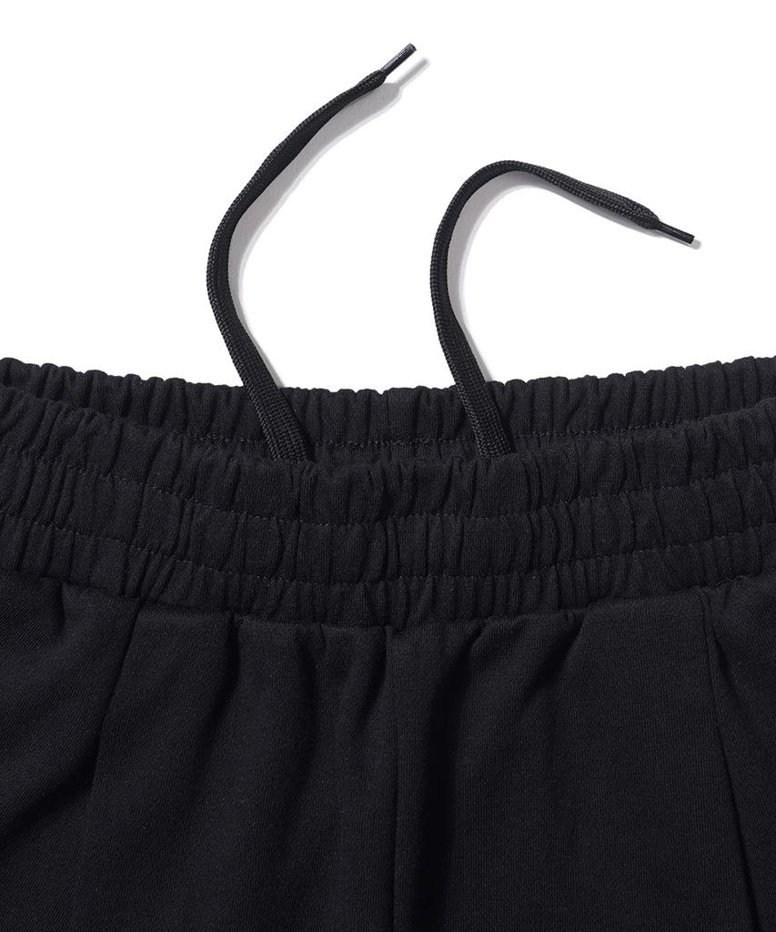 GAKKAI UNIONS One-Pleat Sweat Shorts Black